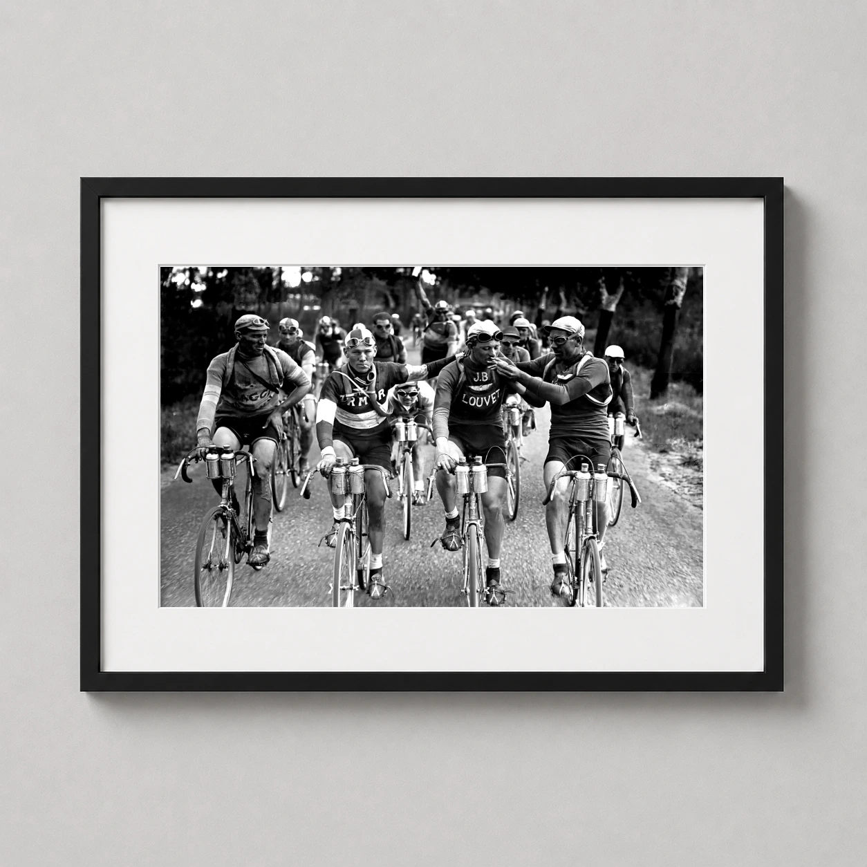 Tour France Cycling Cigarette Photo — black and white photography print featuring 1920s Tour de France