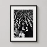 Vintage Cinema Audience 3D Glasses Black and White Movie Poster
