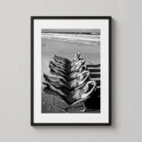 Women Sunbathing Vintage Beach Photography Print