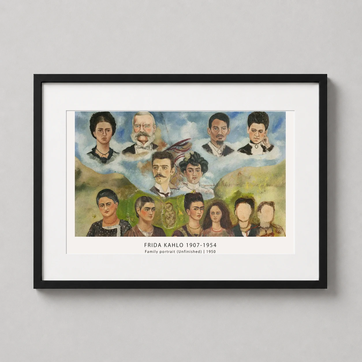 Frida Kahlo Family Unfinished — unfinished 1950 family portrait by Frida Kahlo featuring multiple