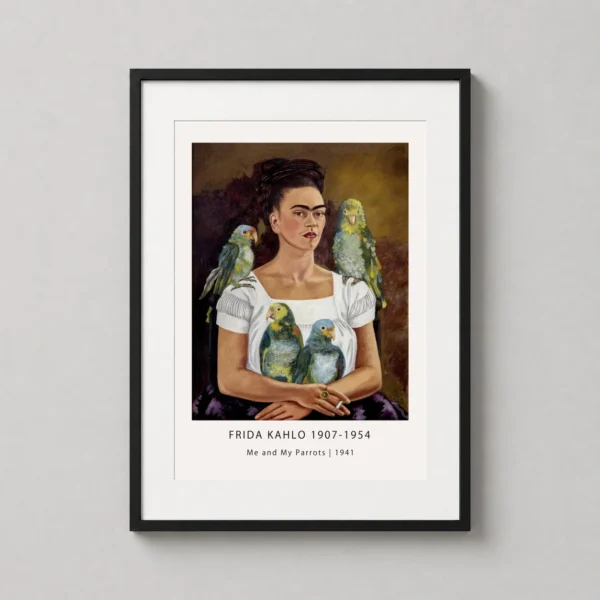 Me and My Parrots 1941 Frida Kahlo Self Portrait Wall Art Print