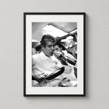 MerchFuse Anthony Bourdain Chef Vintage photography print with vintage character