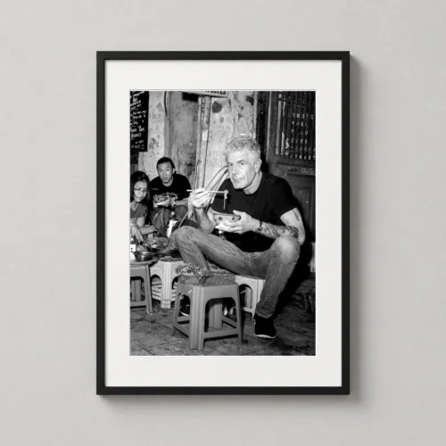 Anthony Bourdain Vietnam Street Food Black and White Photography Print