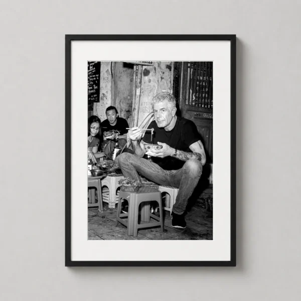 Anthony Bourdain Vietnam Street Food Black and White Photography Print
