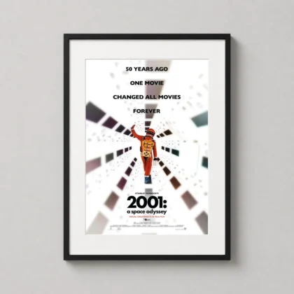 2001 A Space Odyssey Movie Poster sci-fi wall art print on 200 GSM matte paper for framed home theater decor by MerchFuse