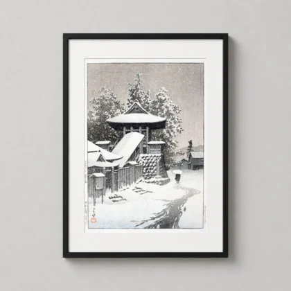 Mount Koya Snow 1935 Kawase Hasui Japanese woodblock Japanese woodblock print by MerchFuse