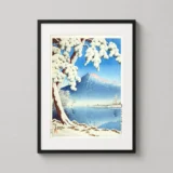 Mount Fuji Clearing After Snowfall, Tagonoura Beach Wall Art Print