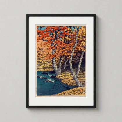Classic Kawase Hasui Art Print Oirase - Japanese woodblock print from MerchFuse