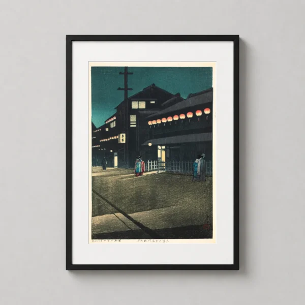 Soemon-cho Osaka by Kawase Hasui, Japanese Woodblock Art Print