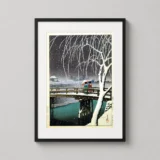 Hasui Kawase Evening Snow at Edo River 1932 Japanese Art Print