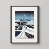 Terashima Village Evening Snow by Kawase Hasui Art Print