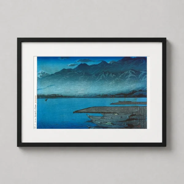 Classic Sado Island Woodblock, Moonlit Kamoko Wall Art Print