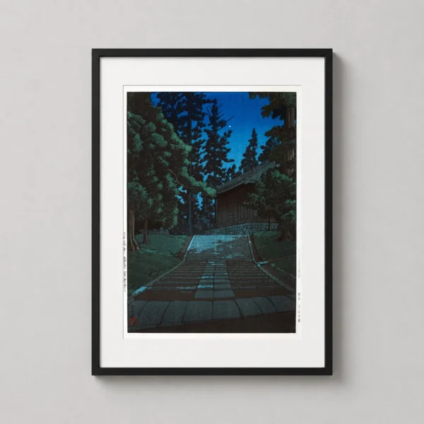 Hasui Kawase Hiraizumi Chusonji Temple Night Scene Art Print