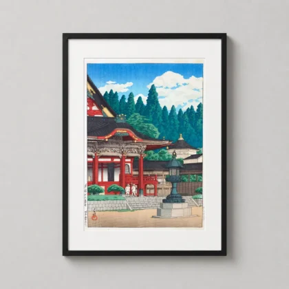 Authentic Hasui Kuon Temple Art - Japanese woodblock print from MerchFuse