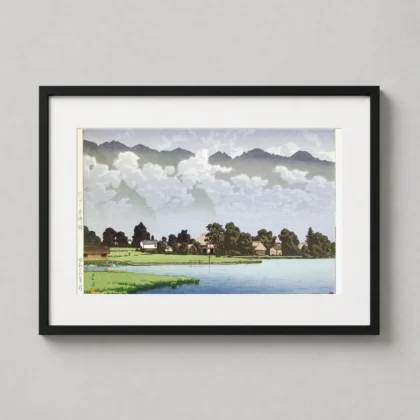 Classic Lake Kizaki Art Print - Japanese woodblock print from MerchFuse