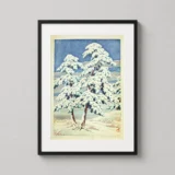 Pines in Clear Weather After Snow Kawase Hasui Japanese Art Print
