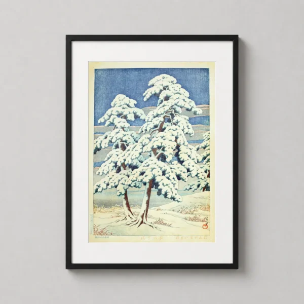 Pines in Clear Weather After Snow Kawase Hasui Japanese Art Print