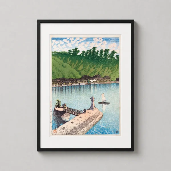 Izumo Province Mihogaseki Beach Japanese Woodblock Art Print