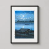 Moon on the Arakawa River Akabane Hasui Kawase Art Print