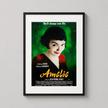 Amélie Movie Poster – Official Poster: Modern Wall Art Print framed wall art mockup