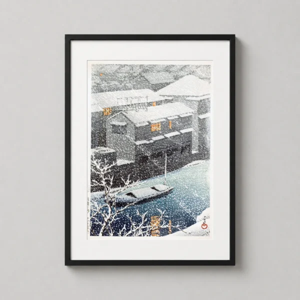 Ochanomizu in Snow by Kawase Hasui, Japanese Woodblock Art Print