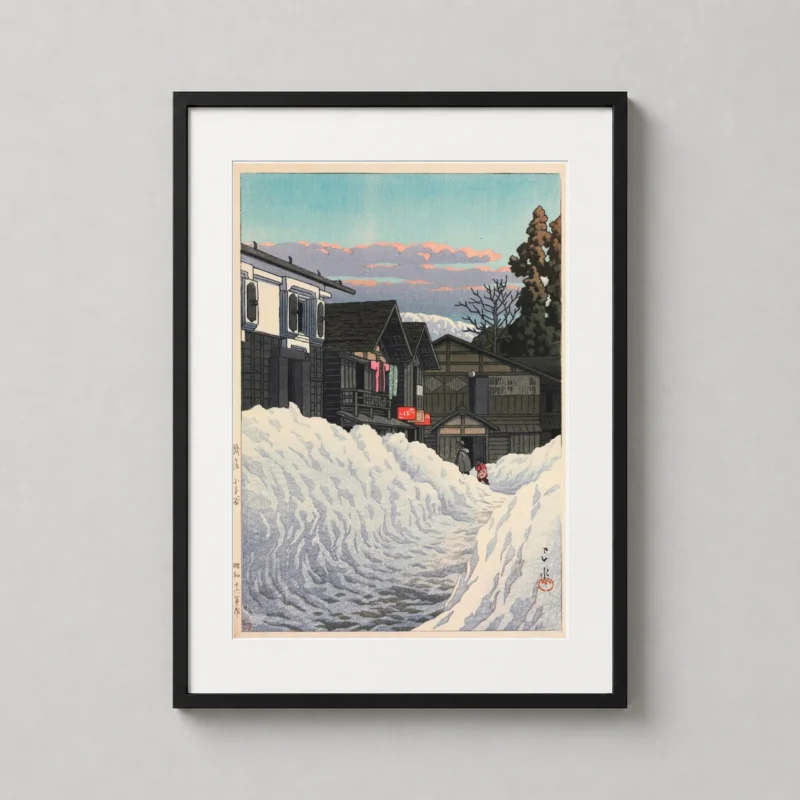 Ojiya Echigo Snowy Village by Hasui Kawase, Japanese Art Print