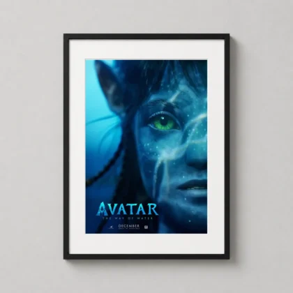 Avatar: The Way Of Water Movie Poster – Iconic Poster (2022 Version 1): Modern Sci-Fi Wall Art Print framed wall art mockup