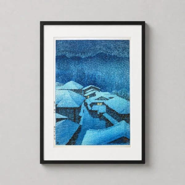 Shiobara Hataori Snowy Night, Kawase Hasui Japanese Art Print