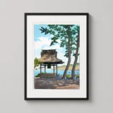 Shogetsu Shrine at Ito City, Izu Peninsula, Kawase Hasui Print