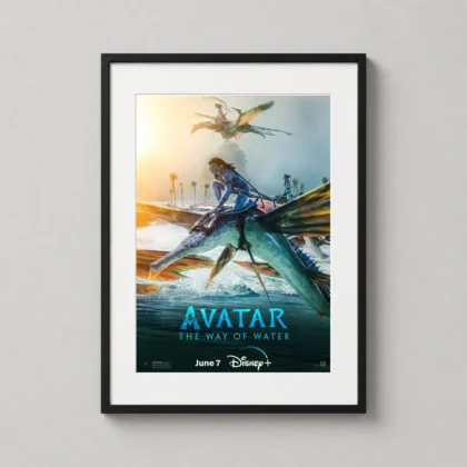 Avatar: The Way Of Water Movie Poster – Iconic Poster (2022 Version 4): Modern Sci-Fi Wall Art Print framed wall art mockup