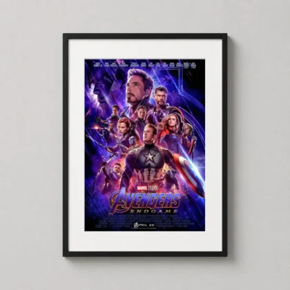 Avengers Endgame Movie Poster Wall Art printed on 200 GSM matte paper for home theaters. by MerchFuse
