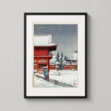 Nezu Gongen Shrine, Snow at Nezu Art Print by Hasui Kawase