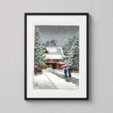 Hasui Kawase Snow at Hie Shrine 1931 Japanese Woodblock Art Print