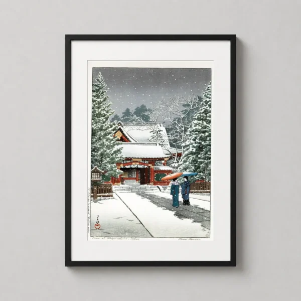 Hasui Kawase Snow at Hie Shrine 1931 Japanese Woodblock Art Print