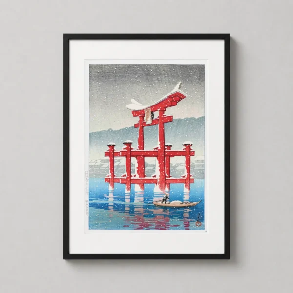 Snow at Miyajima Kawase Hasui Japanese Woodblock Art Print