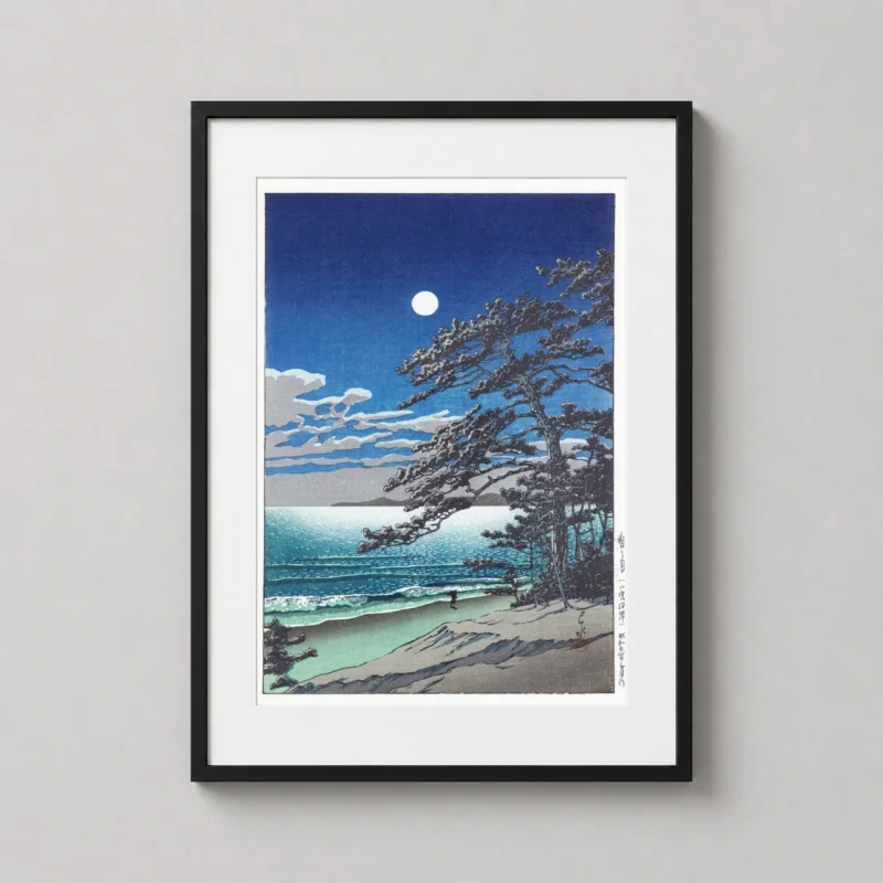 Kawase Hasui Spring Moon at Ninomiya Beach Japanese Art Print