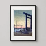 Sumiyoshi Shrine at Tsukuda 1936 Hasui Kawase Japanese Art Print