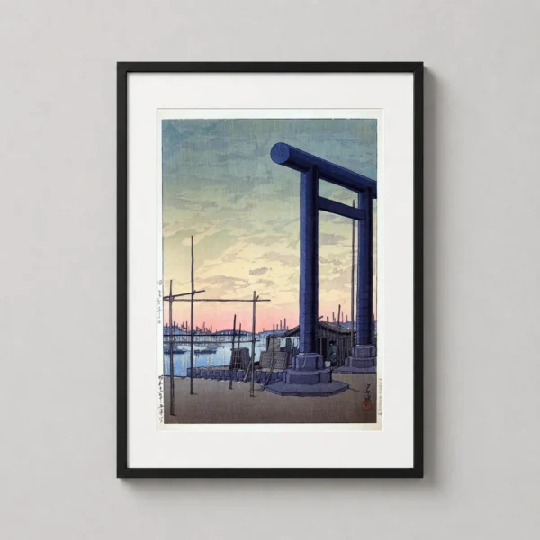 Sumiyoshi Shrine at Tsukuda 1936 Hasui Kawase Japanese Art Print