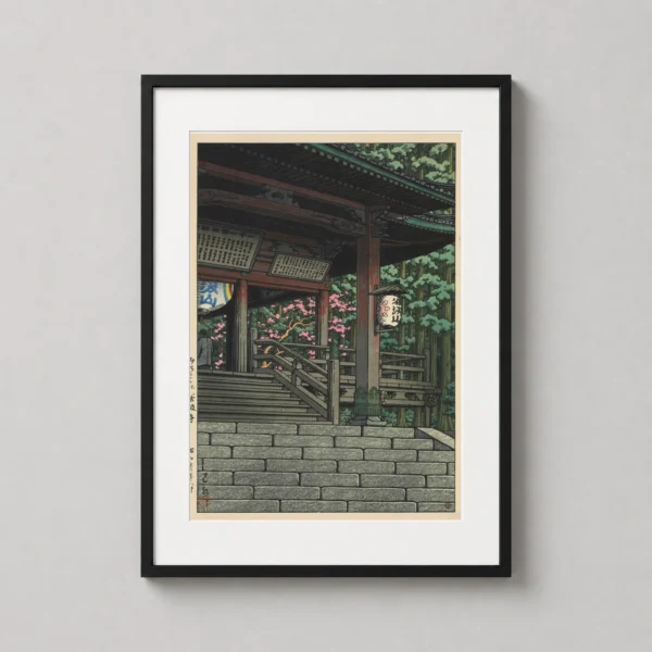 Tanigumi Temple, Mino Province, Kawase Hasui Woodblock Art Print