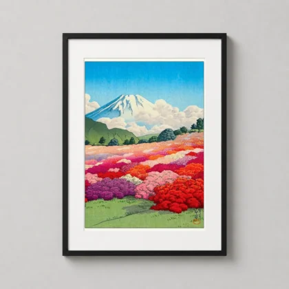 Mount Fuji Vintage Japanese Azalea Art - Japanese woodblock print from MerchFuse