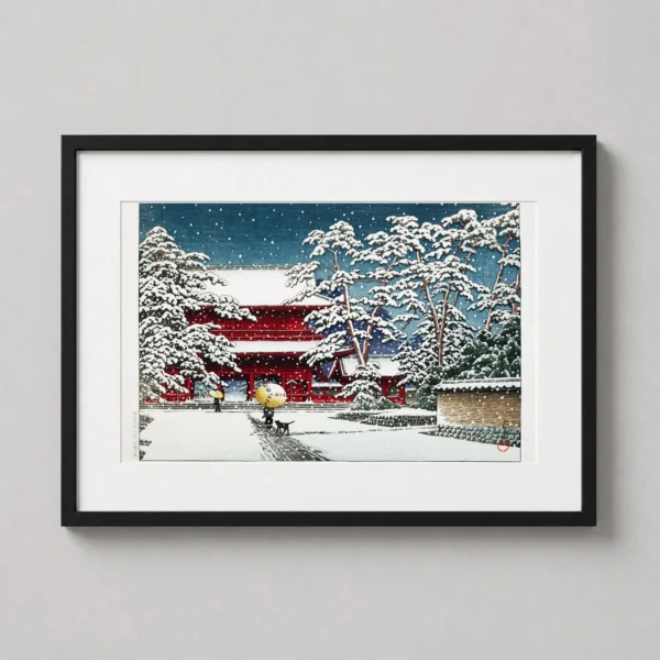 Zojoji Temple in Snow 1929, Kawase Hasui Japanese Art Print