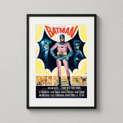 Batman 1966 French movie poster superhero wall art print by MerchFuse