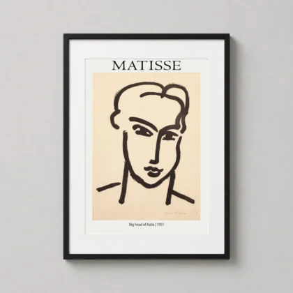 Matisse Katia 1951 Modernist Face Line abstract art print for gallery wall display by MerchFuse