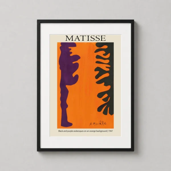 Henri Matisse Black and Purple Arabesques 1947 Exhibition Art Print