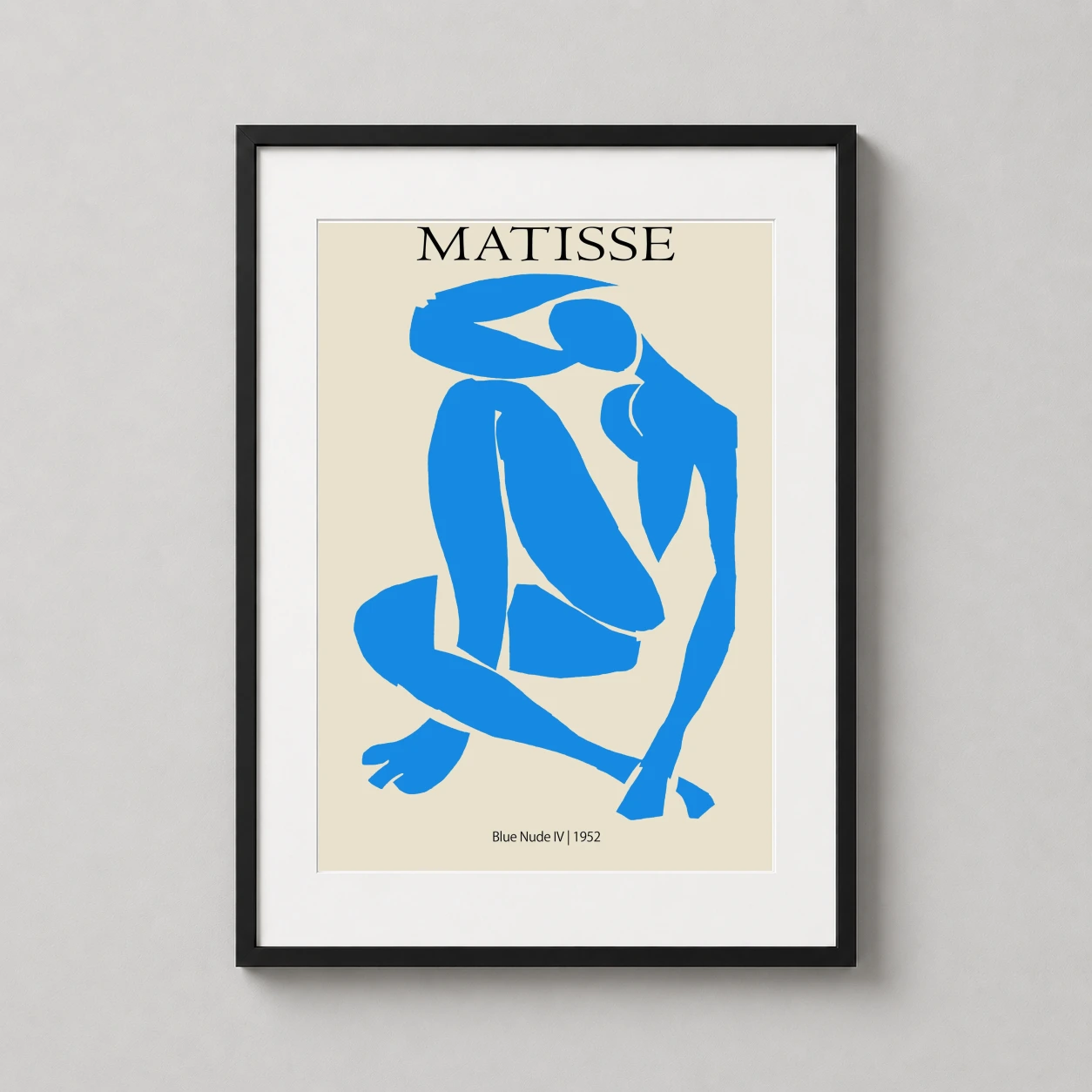 Matisse Nude Iv — abstract blue female form in a seated pose, created in Henri Matisse's