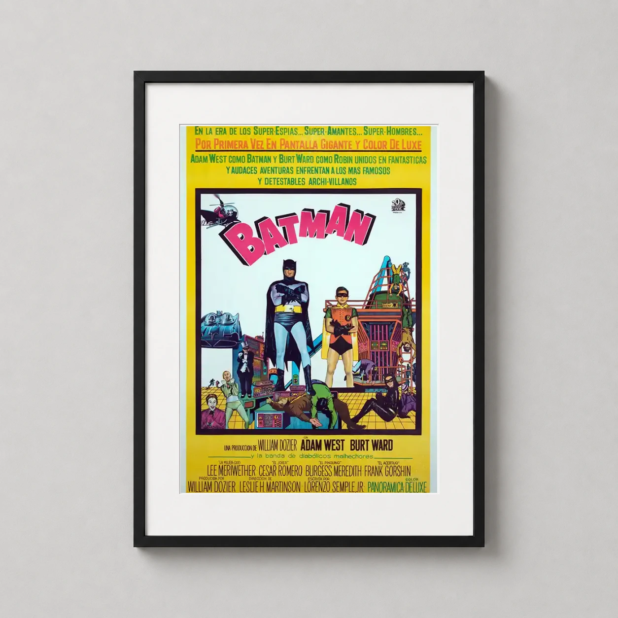 Batman 1966 Argentinian Retro — this vintage Argentinian poster features Adam West and Burt Ward as
