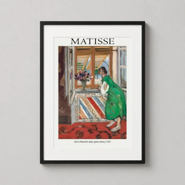 Henri Matisse Girl in Moorish Style Green Dress Exhibition Wall Art Print