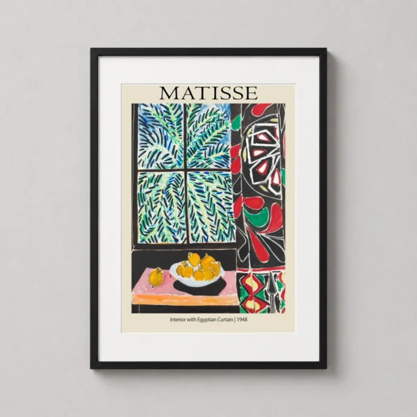 Henri Matisse Interior with Egyptian Curtain Fine Art Print