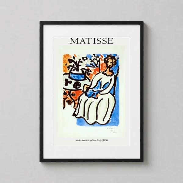 Marie-José in a Yellow Dress (1950) by Henri Matisse Art Print
