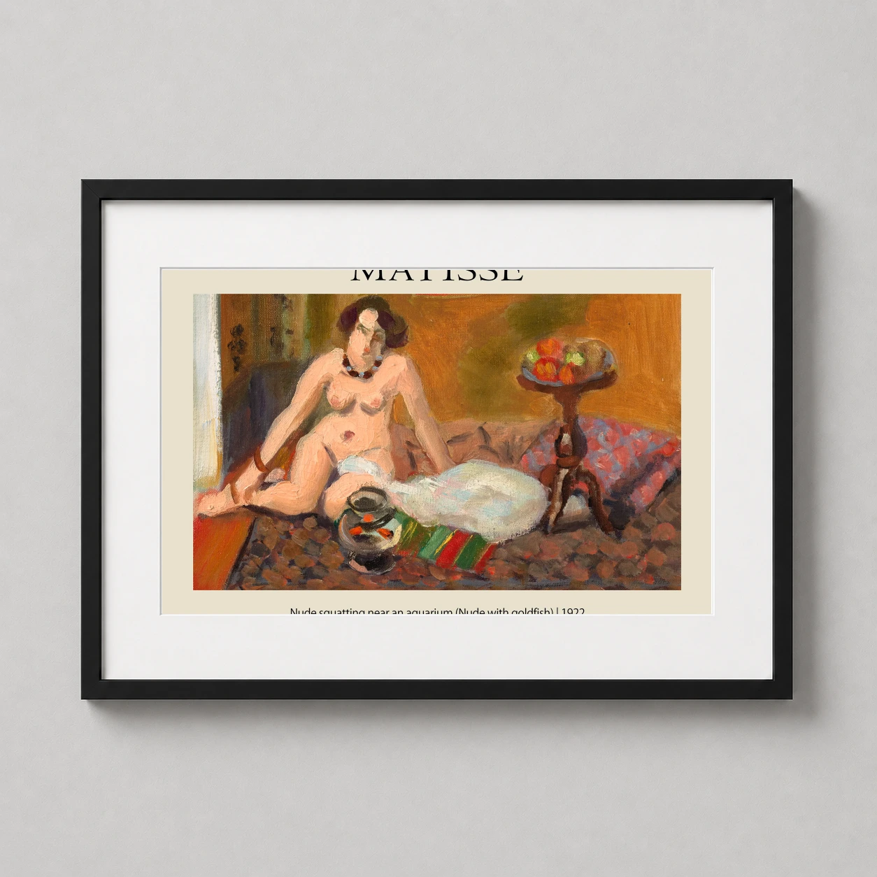 Henri Matisse Nude Goldfish — 1922 Henri Matisse painting featuring a seated nude figure beside a